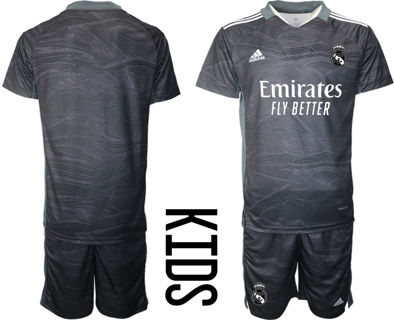 Youth 2021-2022 Club Real Madrid black goalkeeper blank Soccer Jersey